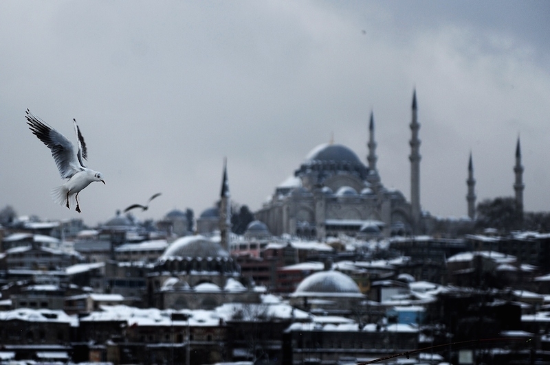 La ville d'Istanbul sous la neige le 18 février 2015 (Ozan Kose/AFP/Getty Images) 