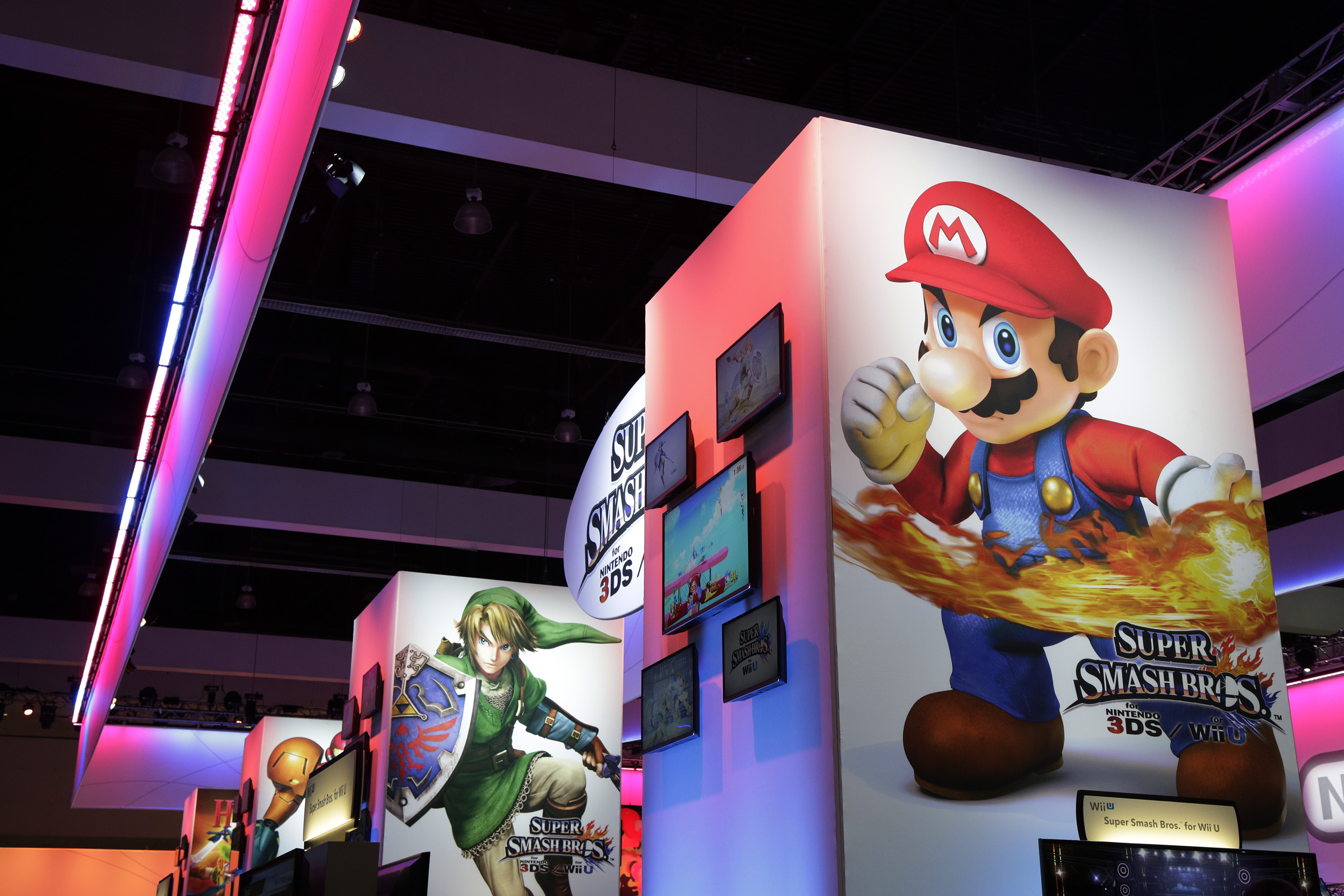 Une configuration particulière pour les jeux Nintendo à l'E3. (Dan R. Krauss/Getty Images)