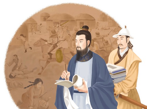 Yelü Chucai, l’érudit confucéen conseiller en chef des empereurs mongols. (SM Yang)
