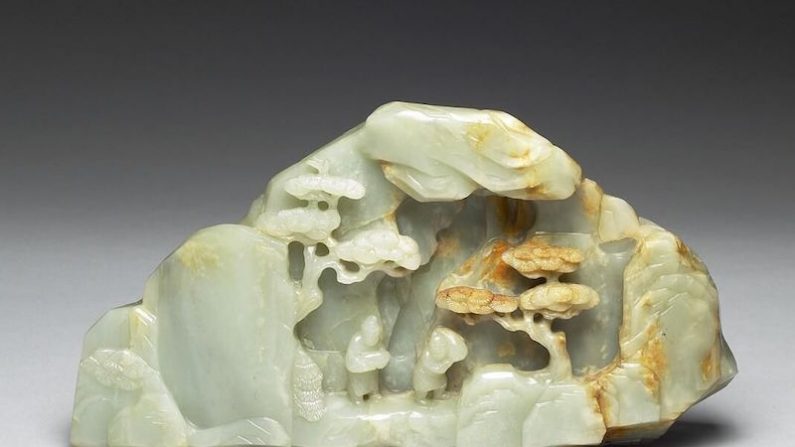 Montagne miniature shanzi. Chine. Dynastie Qing (1644-1911), règne de Qianlong (1736-1795). Jade. (© Musée national du Palais, Taipei)