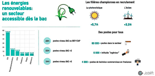 Grâce à la loi de transition énergétique, l’emploi dans le renouvelable est à la hausse en France.