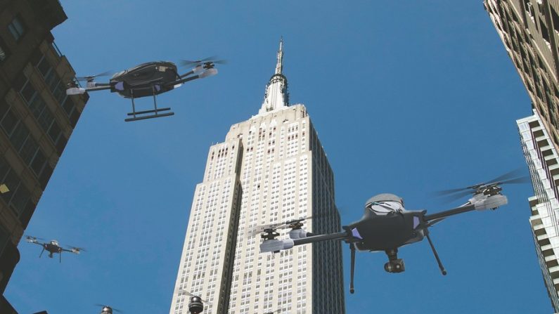 Des drones survolant New York. Buck Ennis/Crains, Author provided