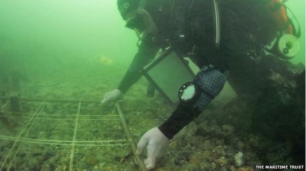 Sédiments sous-marins du Solent, sur la falaise de Bouldnor, dans la partie qui sépare l’île Wight de l’Angleterre (Photo: Archeology Maritime Trust)