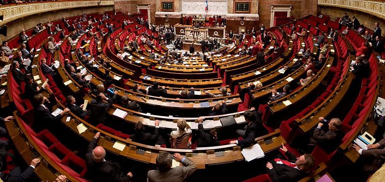 Panorama de l'hémicyle de l'Assemblée nationale.
Richard Ying et Tangui Morlier, CC BY-SA