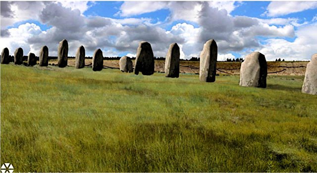 Reconstruction : La première phase de Durrington Walls avec sa rangée de mégalithes. (capture d'écran Ancient origine)