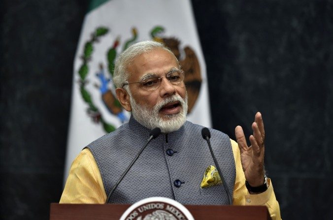 Le premier ministre indien Narendra Modi lors d’une conférence de presse au palais présidentiel de Los Pinos à Mexico le 8 juin 2016. (Yuri Cortez/AFP/Getty Images)