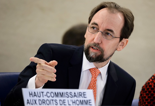 Le prince jordanien Zeid Ra'ad Al Hussein, Haut-Commissaire des Nations Unies aux droits de l'homme, lors d'une conférence le 29 février 2016 à Genève. (FABRICE COFFRINI/AFP/Getty Images)