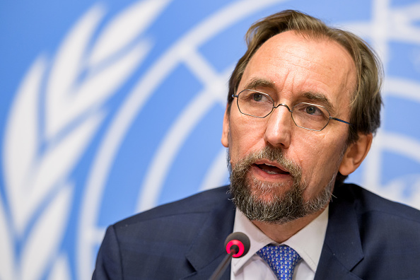 Le Haut-Commissaire de l'ONU aux droits de l'homme Zeid Ra'ad Al Hussein lors d’une conférence de presse sur le Venezuela au siège des Nations Unies le 30 août 2017. (FABRICE COFFRINI/AFP/Getty Images)