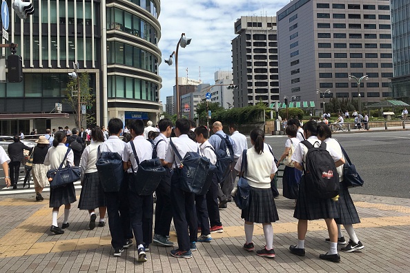 Rentrée des classes à Tokyo le 1er septembre 2017. (BEHROUZ MEHRI/AFP/Getty Images)