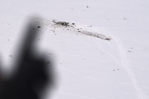 L'épave d'un hélicoptère suite à un accident.
(FILIPPO MONTEFORTE / AFP / Getty Images)
