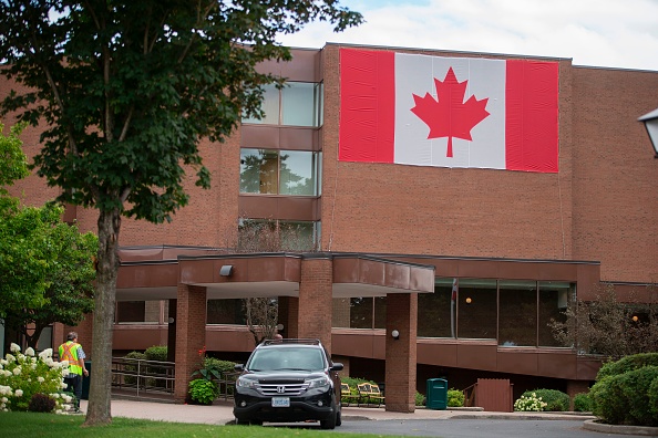 Centre d'accueil de réfugiés à Cornwall en Ontario, le 19 août dernier. (GEOFF ROBINS/AFP/Getty Images)