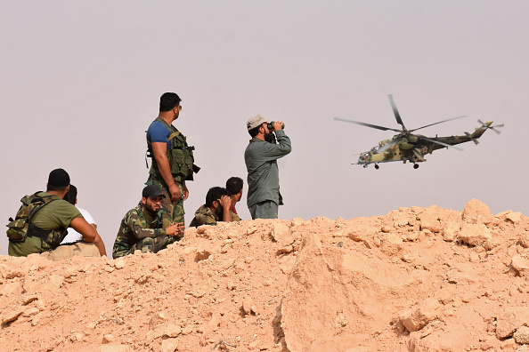 Un hélicoptère de l'armée russe en Syrie. 
(GEORGE OURFALIAN/AFP/Getty Images)