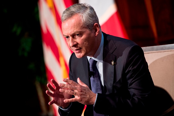 Le ministre de l'Économie Bruno Le Maire à la Chambre du Commerce des États-Unis à Washington le 12 octobre 2017. 
(BRENDAN SMIALOWSKI/AFP/Getty Images)