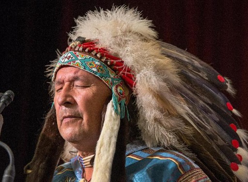 Hereditary Algonquin Chief Dominique Rankin says a prayer on the second day as the closing events of the Truth and Reconciliation Commission get under way at theDelta Hotel on Monday morning. Assignment - 120761  Photo taken at 08:45 on June 1. (Wayne Cuddington / Ottawa Citizen) ORG XMIT: POS1506011344505364