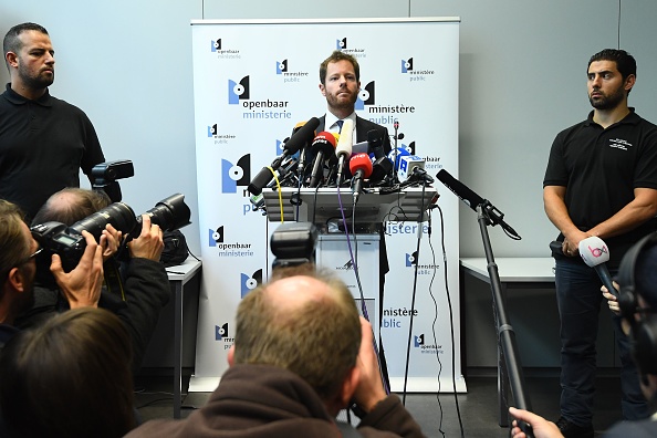 Gilles Dejemeppe, substitut du procureur et porte-parole du ministère public, s'exprime lors d'une conférence de presse du ministère public à Bruxelles, au sujet du dirigeant catalan déchu à Bruxelles. Le leader catalan limogé, Carles Puigdemont, et quatre de ses anciens ministres se sont rendus à la police belge le 5 novembre, après que l'Espagne eut décerné un mandat d'arrêt, selon les procureurs belges. 
(EMMANUEL DUNAND / AFP / Getty Images)