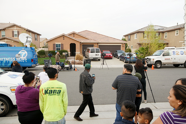 Le domicile de David et Louise Turpin, à Perris, à deux heures au sud-est de Los Angeles, Californie, le 15 janvier 2018. (Sandy Huffaker/Getty Images)