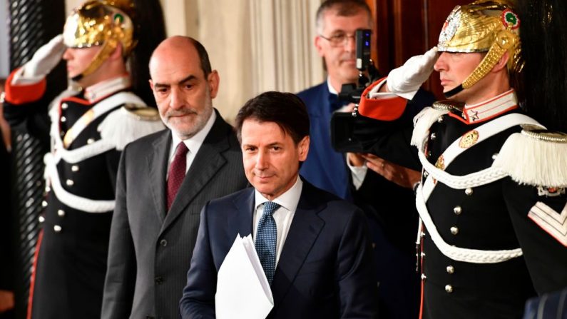 Giuseppe Conte, renonce dimanche à diriger le gouvernement d'union antisystème/extrême droite. Photo VINCENZO PINTO / AFP / Getty Images