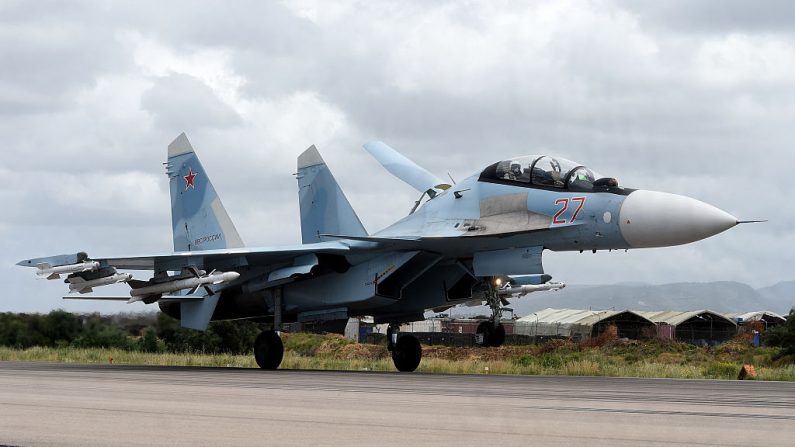 Un bombardier Sukhoi Su a été abattu par l’armée israélienne, il avait pénétré dans l’espace aérien d’Israël. Photo VASILY MAXIMOV / AFP / Getty Images.