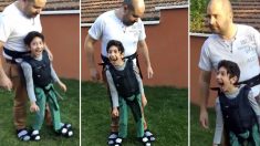 Un père a trouvé un jeu de balle adapté à son fils handicapé, c’est magnifique