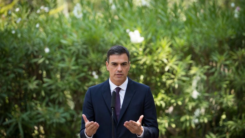 Pedro Sanchez a promis lundi aux Catalans un référendum sur un nouveau statut de leur région. Photo JAIME REINA / AFP / Getty Images.