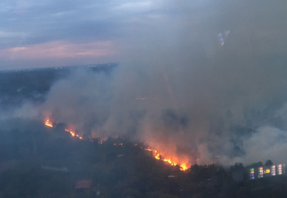 90 hectares détruits après un feu en forêt aux portes de Paris.(Capture d’écran Tweeter@oclodong)