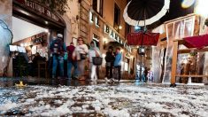 Rome : des chutes de grêle forment une mini-banquise, un moment apocalyptique