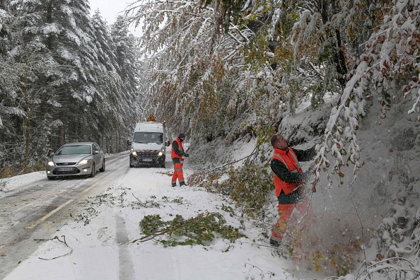 Neige en Auvergne., 17 départements en vigilance orange .   (Photo : THIERRY ZOCCOLAN/AFP/Getty Images)