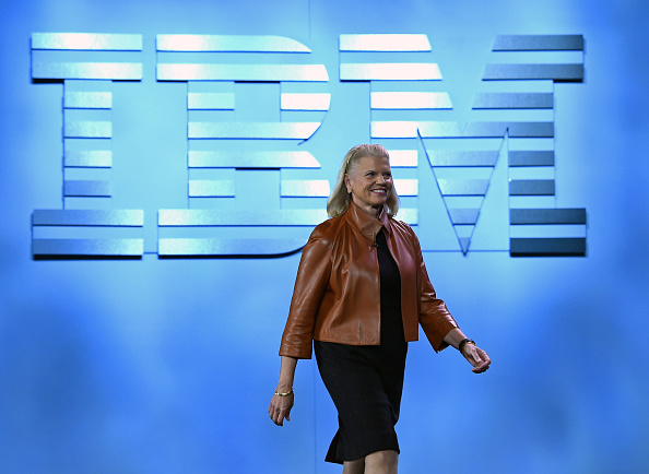 Ginni Rometty, la PDG du groupe informatique, affirme que "l'acquisition de Red Hat va changer la donne. Cela change tout sur le marché du cloud". (Photo : Ethan Miller/Getty Images)