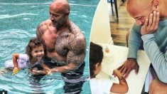 La priorité de Papa Ours : Dwayne Johnson (« The Rock ») se fait peindre les ongles par sa mignonne fille de 2 ans