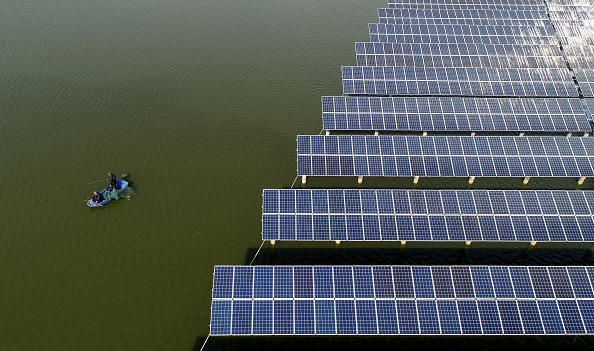 Des panneaux solaires en Chine (STR/AFP/Getty Images)