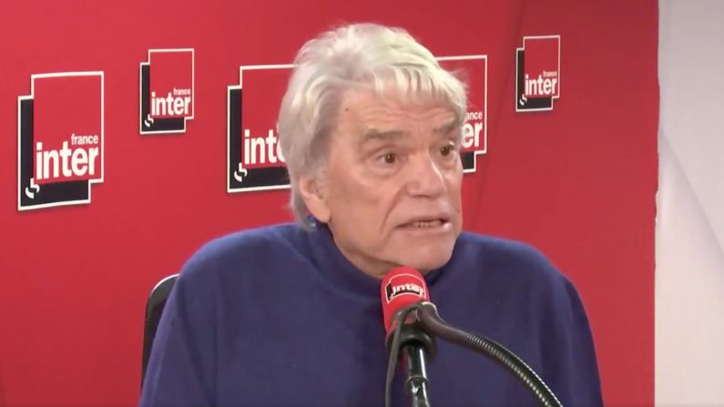 Pour Bernard Tapie, le chef de l’État devrait s’entourer de personnalités variées « qui ont vécu l’action » et « qui ont les expériences ». Crédit : capture d’écran Twitter @franceinter.