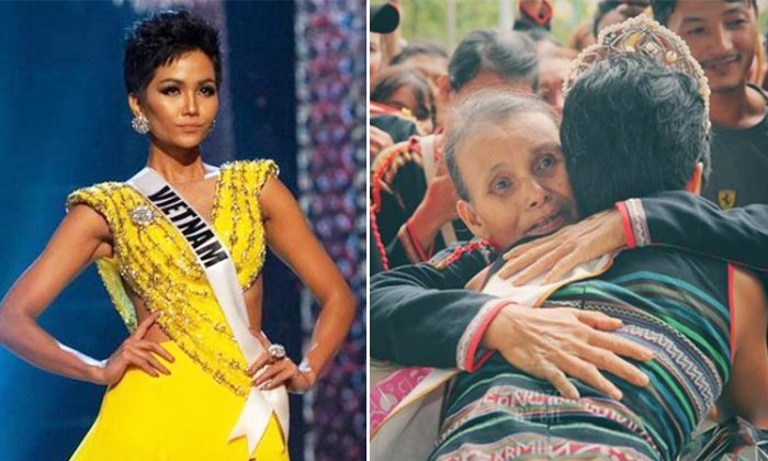 Miss Vietnam H'hen Niê, qui figure parmi le top 5 des Miss Univers, a décidé de donner 100 pour cent de son prix d'une valeur de 1.000.000.000 VND (environ 37 700 €) pour des activités sociales. (L : Instagram | missuniversevietnam, R : Instagram | hhennie.official)