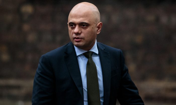 Le ministre de l'Intérieur Sajid Javid arrive à Londres le 20 novembre 2018 pour une réunion du cabinet sur Downing Street. (Jack Taylor/Getty Images)