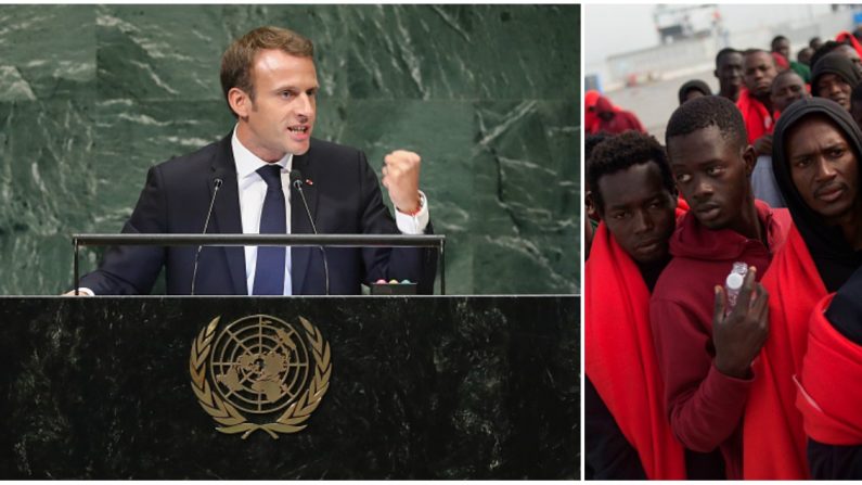 Emmanuel Macron s’apprête à signer le Pacte sur les migrations les 10 et 11 décembre prochains à Marrakech. Un texte particulièrement controversé que plusieurs pays soucieux de préserver leur souveraineté ont pourtant de ratifier. Crédit : John Moore/Getty Images - JORGE GUERRERO/AFP/Getty Images.