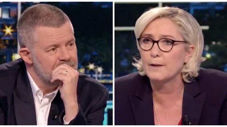 C’est une passe d’armes particulièrement vive qui a opposé Marine Le Pen à Éric Naulleau sur le plateau de Paris Première le 12 décembre. Crédit : capture d'écran Paris Première.