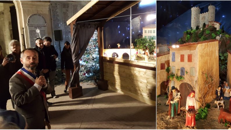 Inaugurée le 3 décembre dans la cour d'honneur de l'hôtel de ville de Béziers, la crèche installée par Robert Ménard s'est attiré les foudres du représentant de l'État. Crédit : capture d'écran Twitter - @RobertMenardFR.