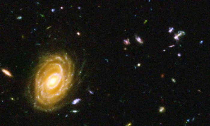 Photographie composite Hubble d'un million d'expositions d'une seconde, révélant des galaxies de l'époque peu après le Big Bang. (NASA/Getty Images)