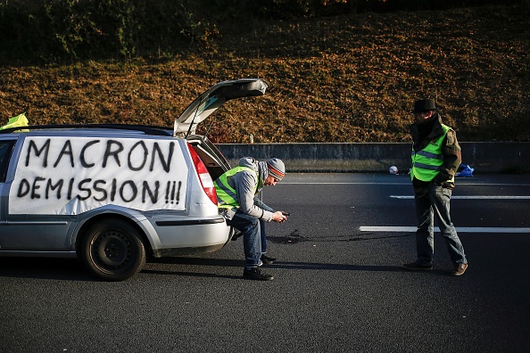 Gilets jaune à Caen  en Normandie.  (Photo : CHARLY TRIBALLEAU/AFP/Getty Images)