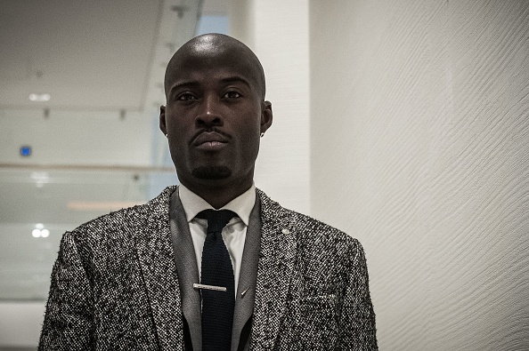 Le rappeur Nick Conrad lors de l’audience du mercredi 9 janvier. Crédit : PHILIPPE LOPEZ/AFP/Getty Images.