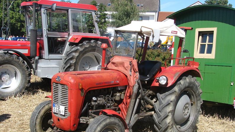 Il parcourt les routes au volant de son Massey Ferguson de 1958. (photo d'illustration wikipedia)