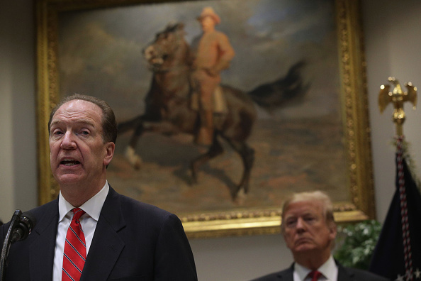 -Le président Trump a annoncé que David Malpass serait le candidat américain à l'élection du prochain président de la Banque mondiale. Photo par Alex Wong / Getty Images.