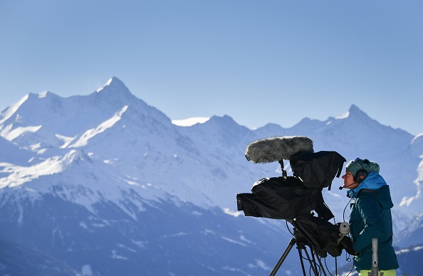 -Les Alpes suisses lors d'une course de ski à Crans-Montana le 4 mars 2018. Photo FABRICE COFFRINI / AFP / Getty Images.