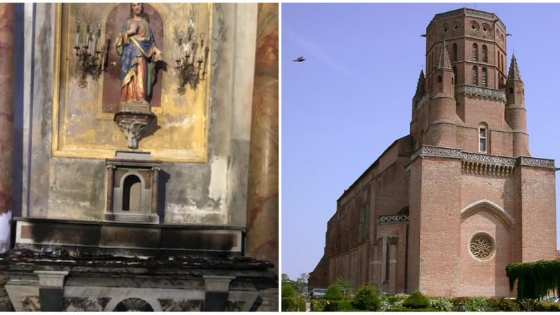 Construite au 13e siècle, la cathédrale Saint-Alain de Lavaur a fait l'objet de dégradations. Crédit : Bernard Carayon - Wikimedia commons.