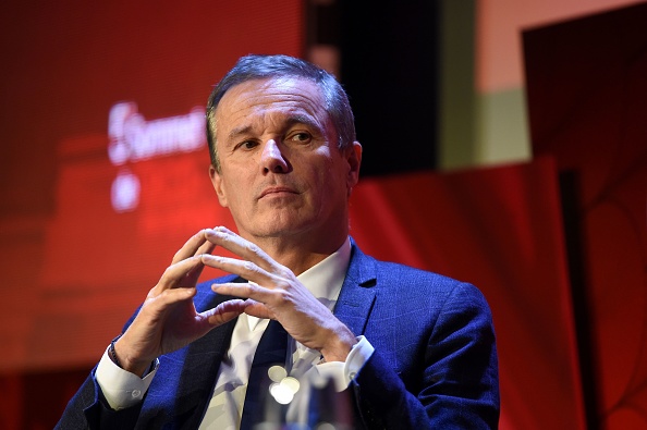 Nicolas Dupont-Aignan, président de Debout la France (DLF), au "5e Sommet de l'économie". Paris le 6 décembre 2018.     (Photo : ERIC PIERMONT/AFP/Getty Images)