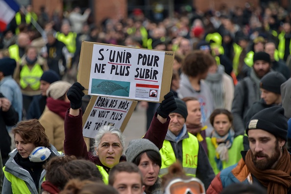 "Gilets jaunes" :   place du Capitole à Toulouse, dans le sud de la France. 12 janvier 2019.     (Photo : PASCAL PAVANI/AFP/Getty Images)