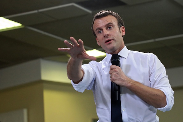 Le président Emmanuel Macron fait un discours lors d'une rencontre dans le cadre du "grand débat national" à Evry-Courcouronnes, le 4 février 2019.  (Photo : LUDOVIC MARIN/AFP/Getty Images)