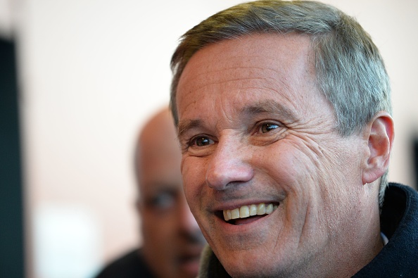 Nicolas Dupont-Aignan photographié à Alençon le 7 mars 2019 après une visite au centre pénitentiaire de Condé-sur-Sarthe. Crédit : JEAN-FRANCOIS MONIER/AFP/Getty Images.