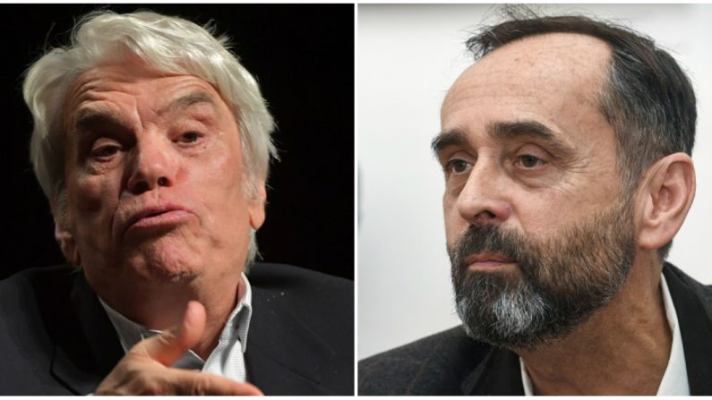 Le 7 mars, Bernard Tapie et Robert Ménard se sont retrouvés nez à nez sur le plateau de l’émission animée par Pascal Praud sur C-News . Crédit : EMMANUEL DUNAND/AFP/Getty Images – PASCAL GUYOT/AFP/Getty Images.