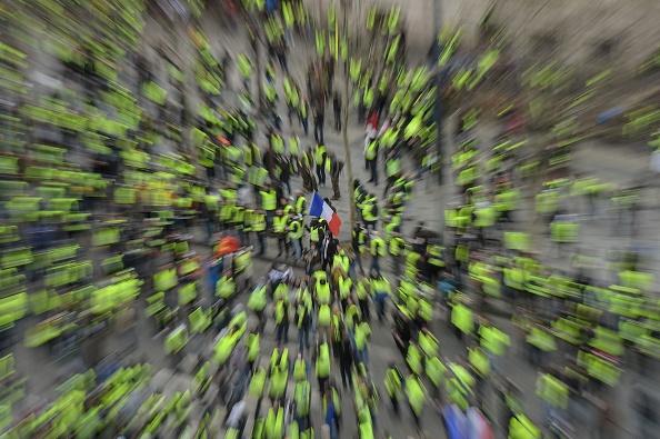 Les "gilets jaunes" attendent rien des allocutions du Président Emmanuel macron. Une prochaine manifestation est prévue pour le 20 avril 2019.  (Photo : LUCAS BARIOULET/AFP/Getty Images)