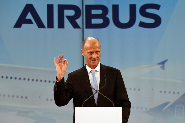 Tom Enders, PDG d'Airbus, le 20 mars 2019 au centre de livraison Airbus de Colomiers, dans le sud-ouest de la France.      (Photo : PASCAL PAVANI/AFP/Getty Images)